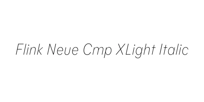 Flink Neue Cmp XLight Italic Font Preview