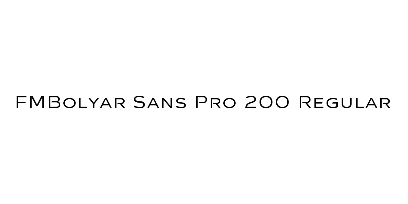 FMBolyar Sans Pro 200 Regular Font Preview