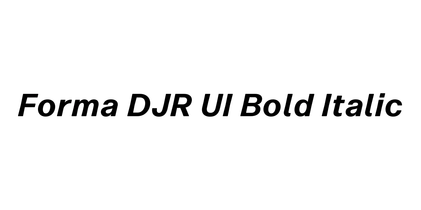 Forma DJR UI Bold Italic Font Preview