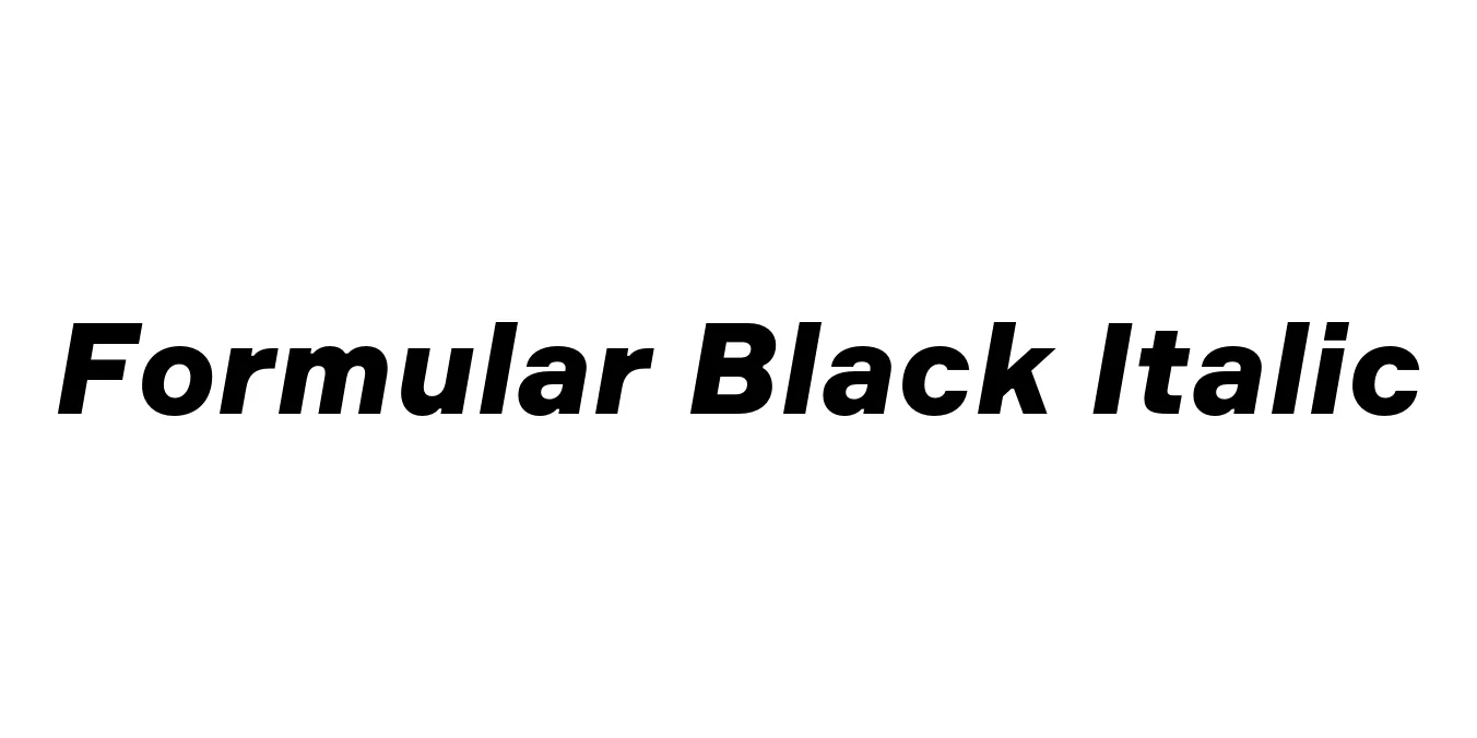 Formular Black Italic Font Preview