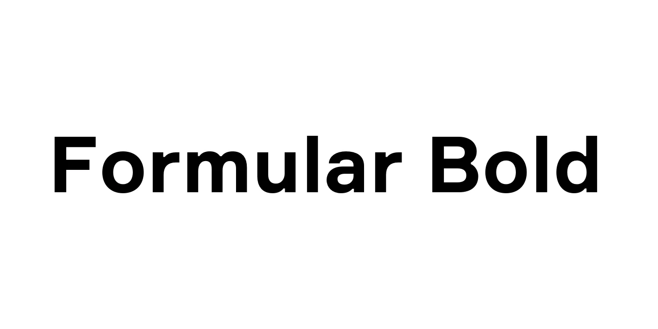 Formular Bold Font Preview