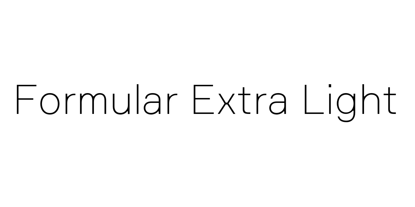 Formular Extra Light Font Preview