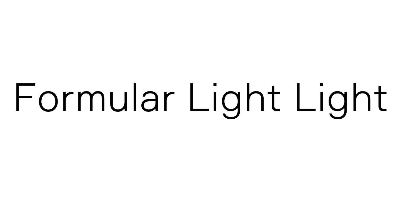 Formular Light Light Font Preview
