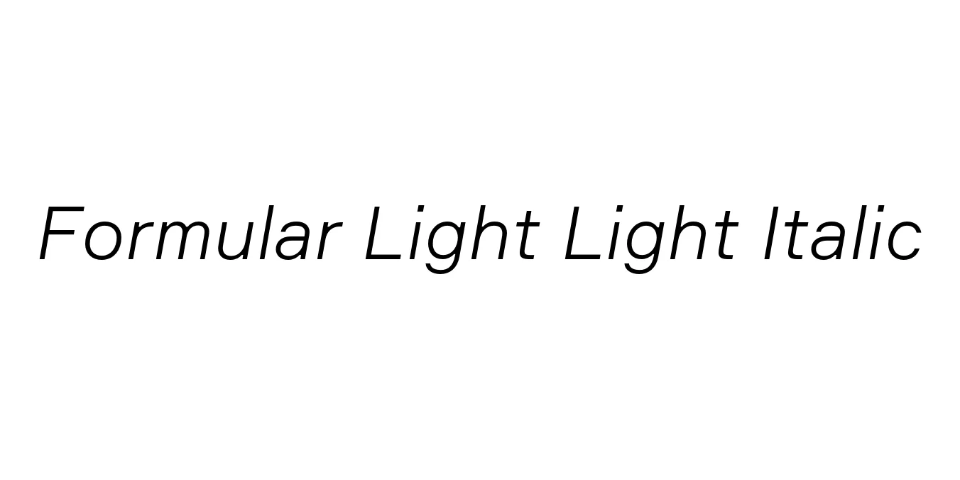 Formular Light Light Italic Font Preview