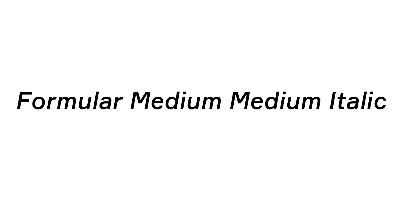 Formular Medium Medium Italic Font Preview