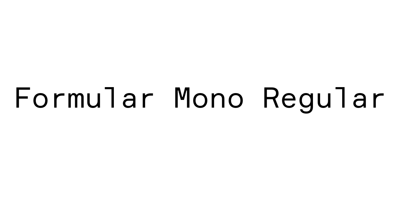 Formular Mono Regular Font Preview
