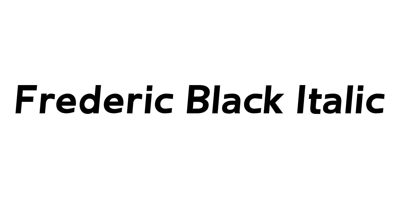 Frederic Black Italic Font Preview