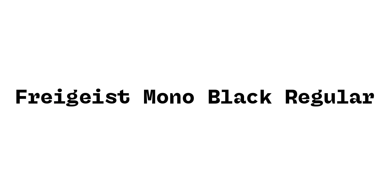 Freigeist Mono Black Regular Font Preview
