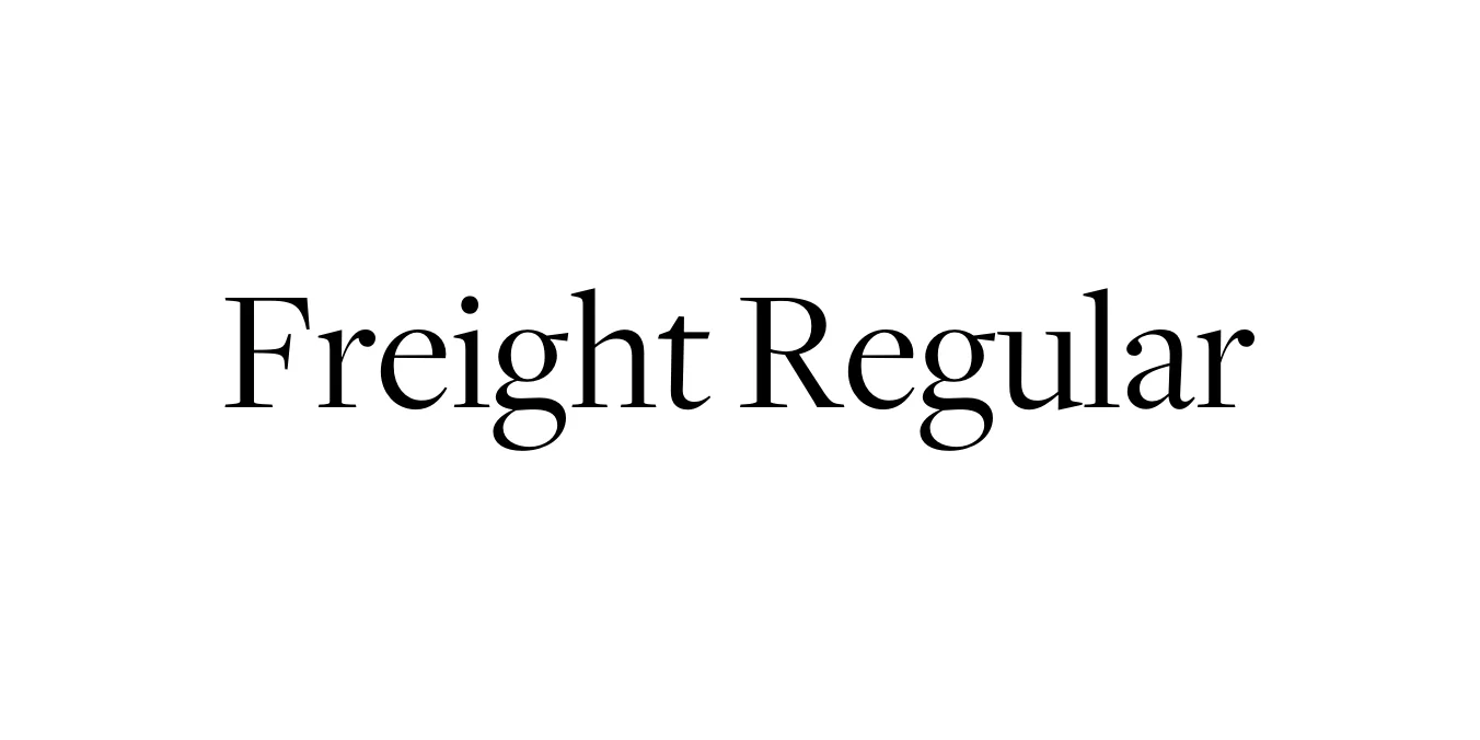 Freight Regular Font Preview