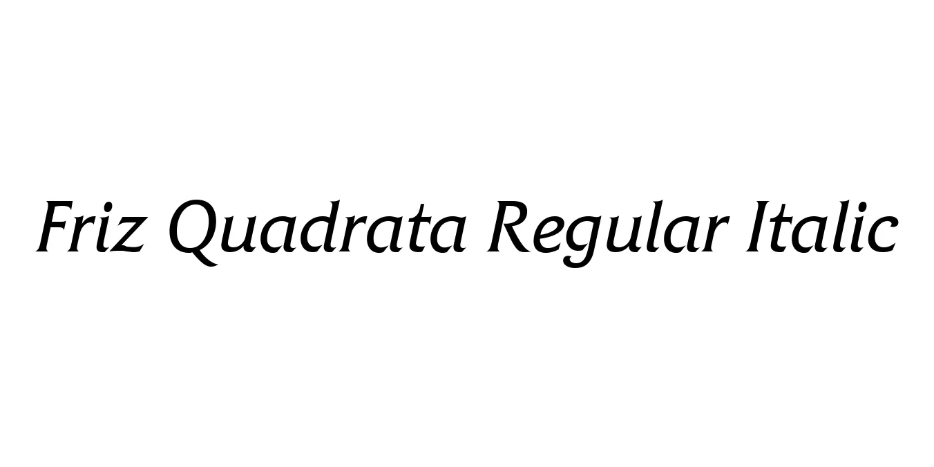 Friz Quadrata Regular Italic Font Preview