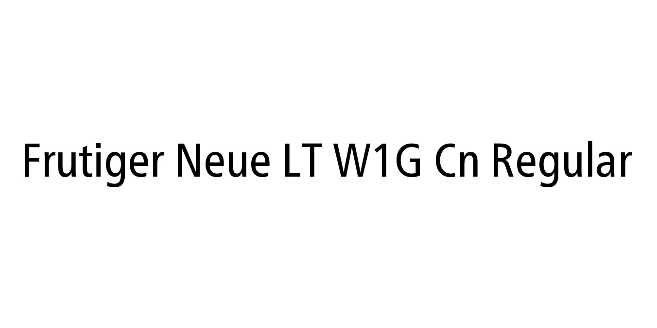 Frutiger Neue LT W1G Cn Regular Font Preview