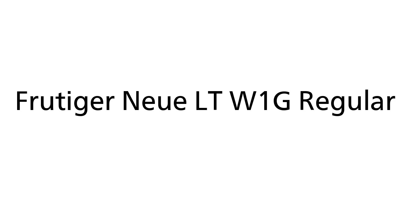 Frutiger Neue LT W1G Regular Font Preview