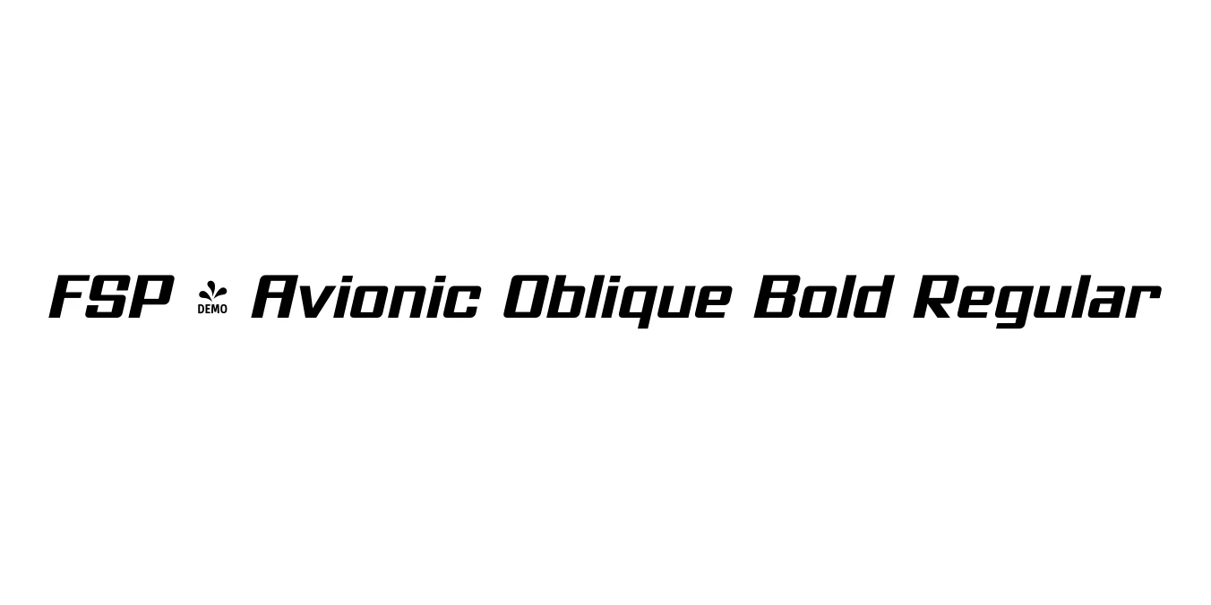 FSP - Avionic Oblique Bold Regular Font Preview