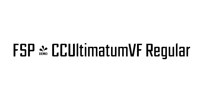 FSP - CCUltimatumVF Regular Font Preview