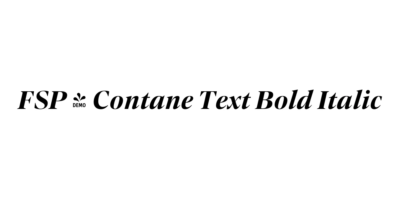 FSP - Contane Text Bold Italic Font Preview