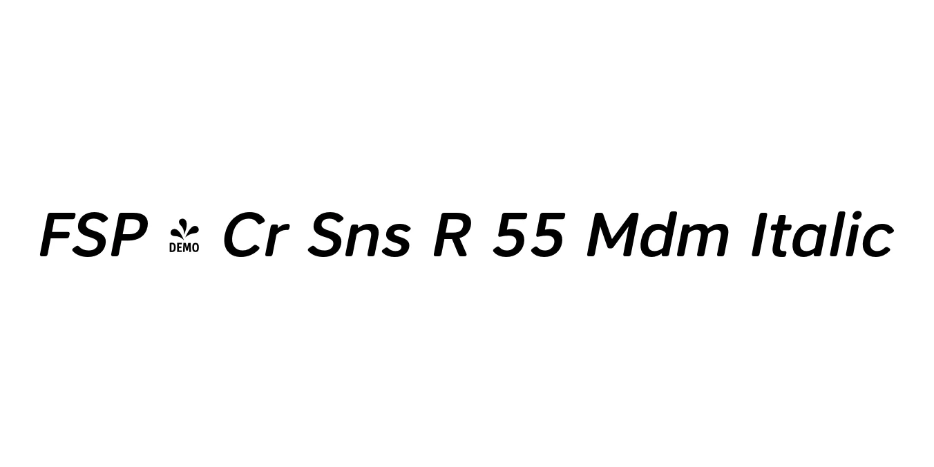 FSP - Cr Sns R 55 Mdm Italic Font Preview