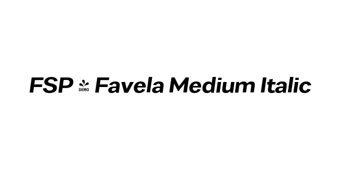 FSP - Favela Medium Italic Font Preview