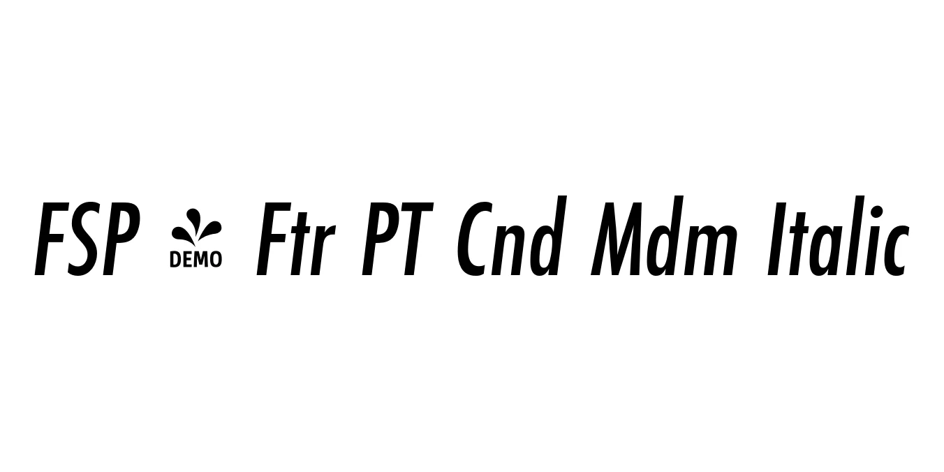 FSP - Ftr PT Cnd Mdm Italic Font Preview
