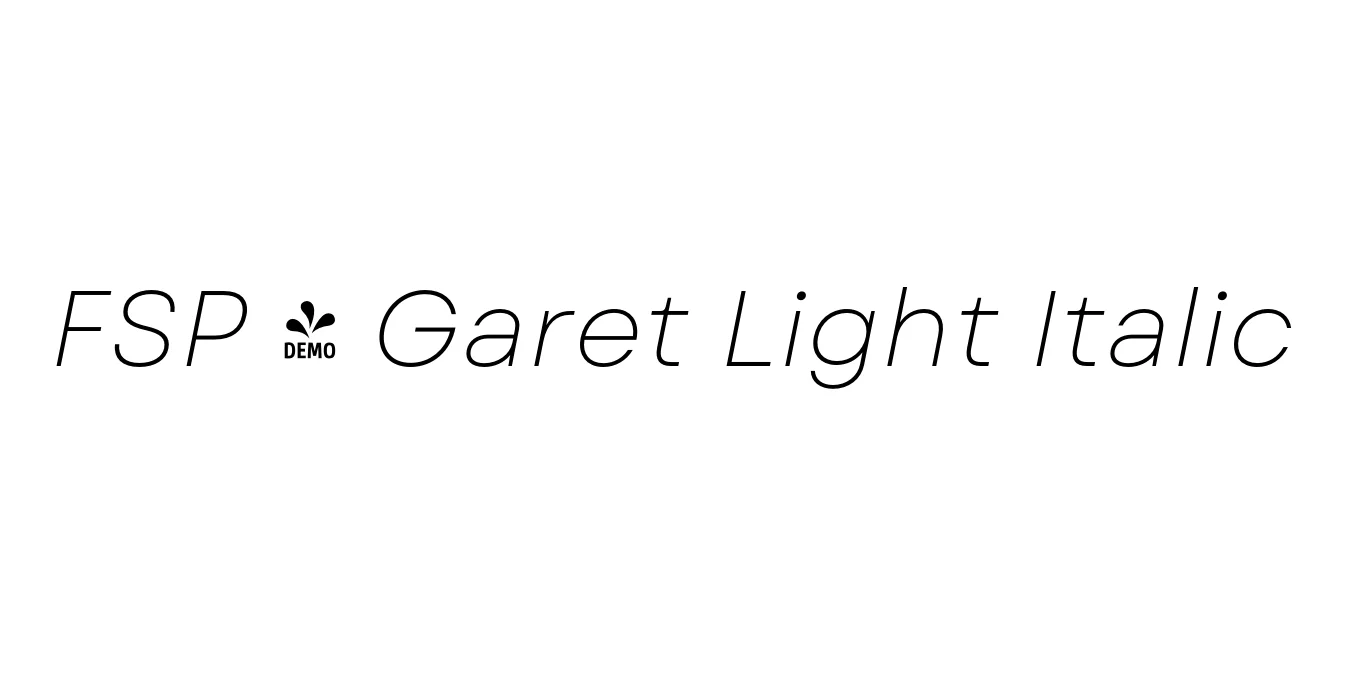 FSP - Garet Light Italic Font Preview