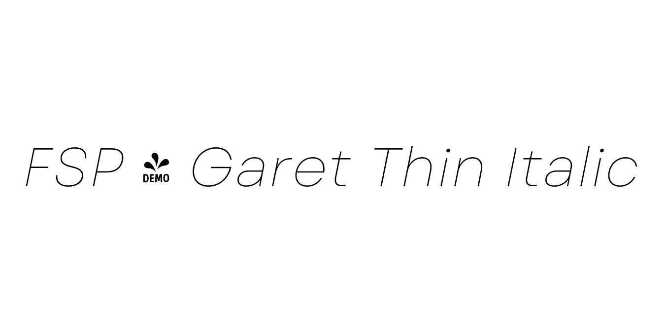 FSP - Garet Thin Italic Font Preview