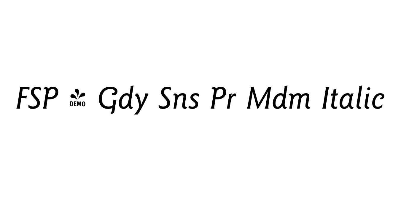 FSP - Gdy Sns Pr Mdm Italic Font Preview