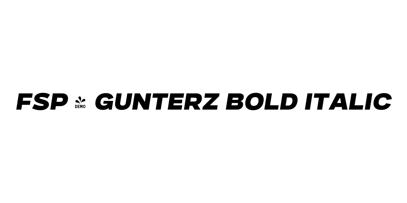 FSP - Gunterz Bold Italic Font Preview
