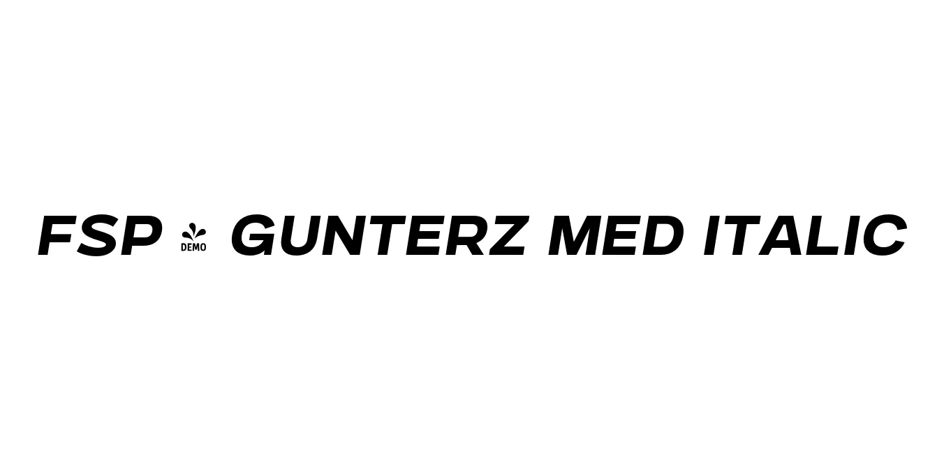 FSP - Gunterz Med Italic Font Preview