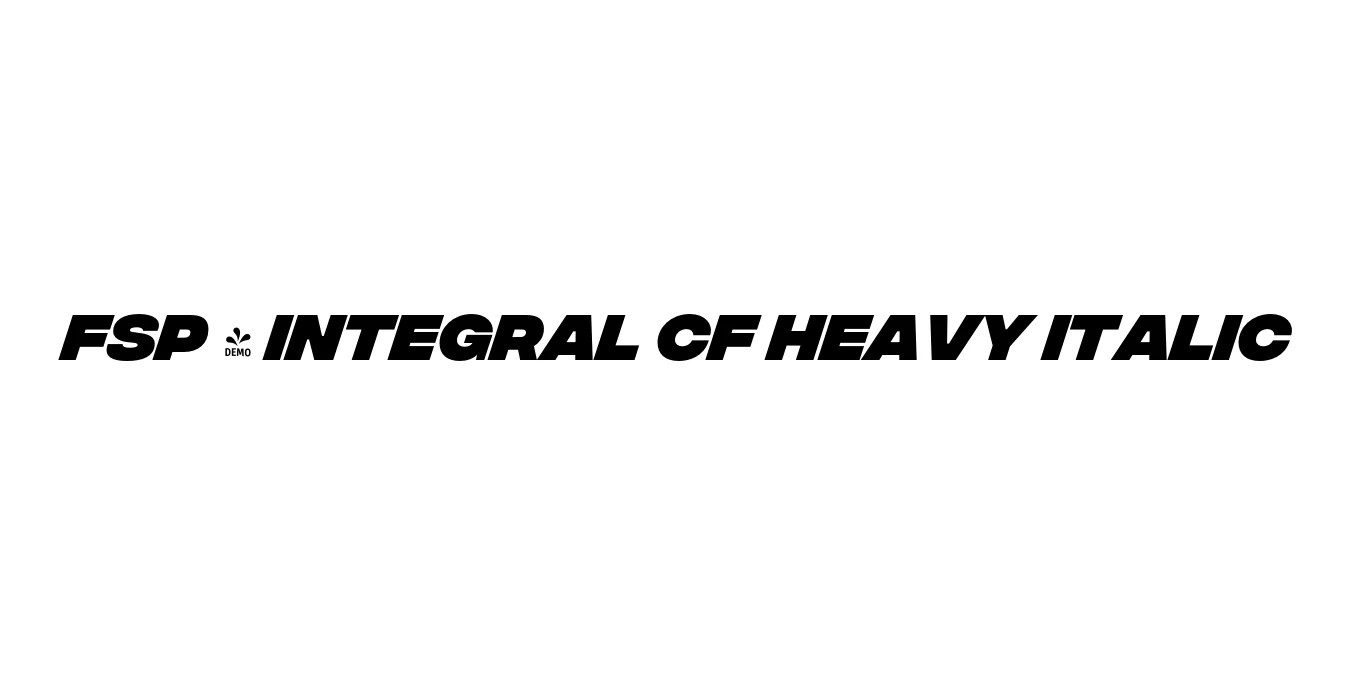 FSP - Integral CF Heavy Italic Font Preview