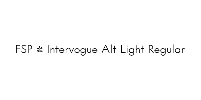 FSP - Intervogue Alt Light Regular Font Preview