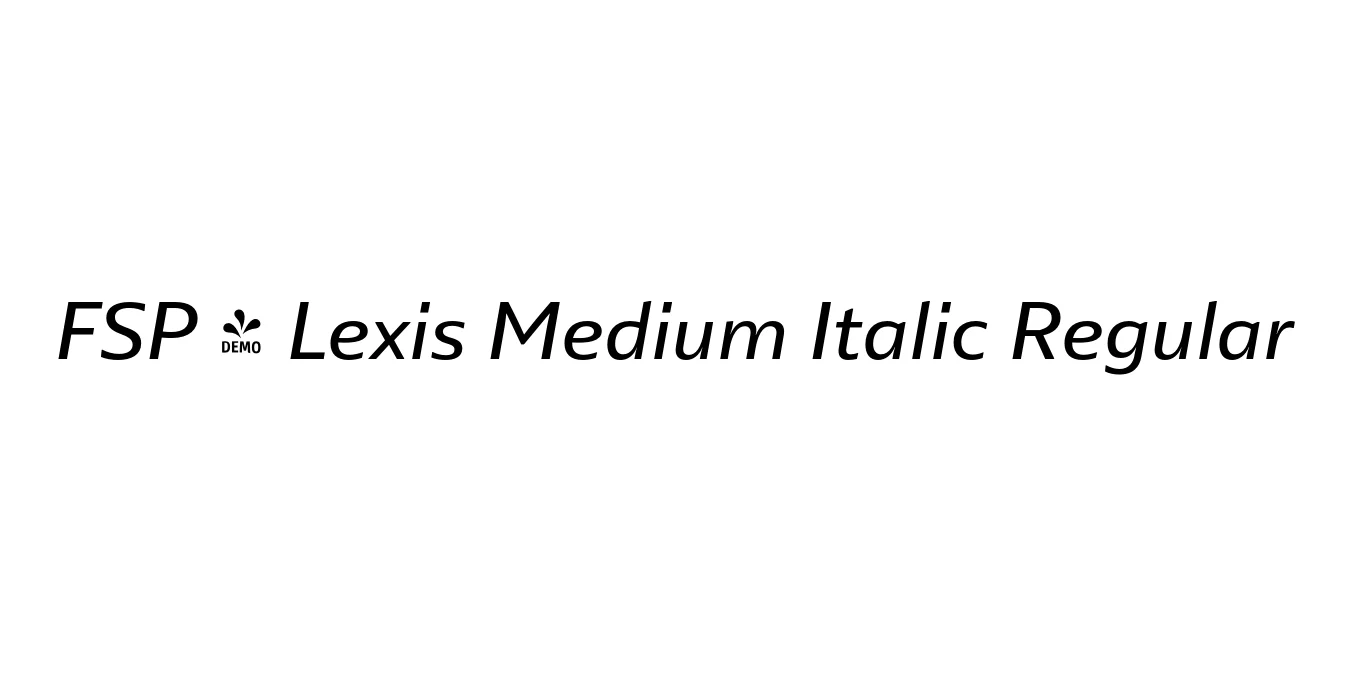 FSP - Lexis Medium Italic Regular Font Preview