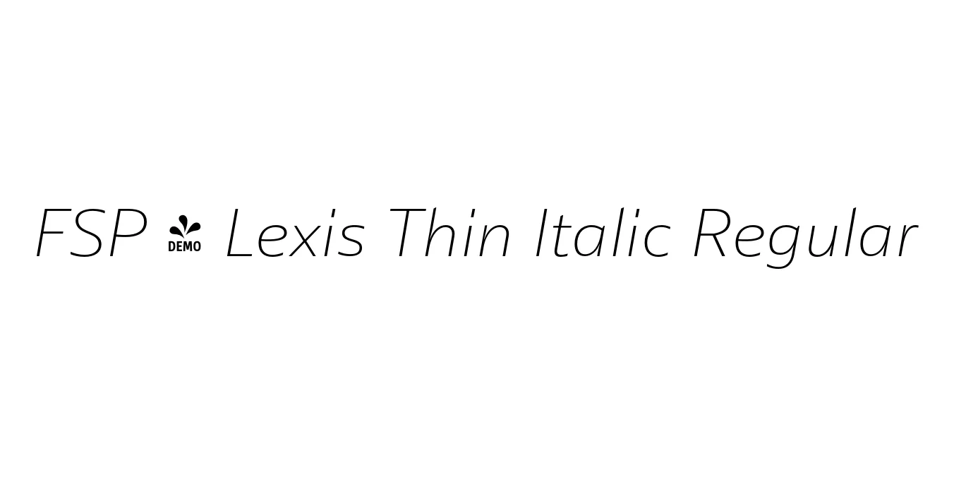 FSP - Lexis Thin Italic Regular Font Preview