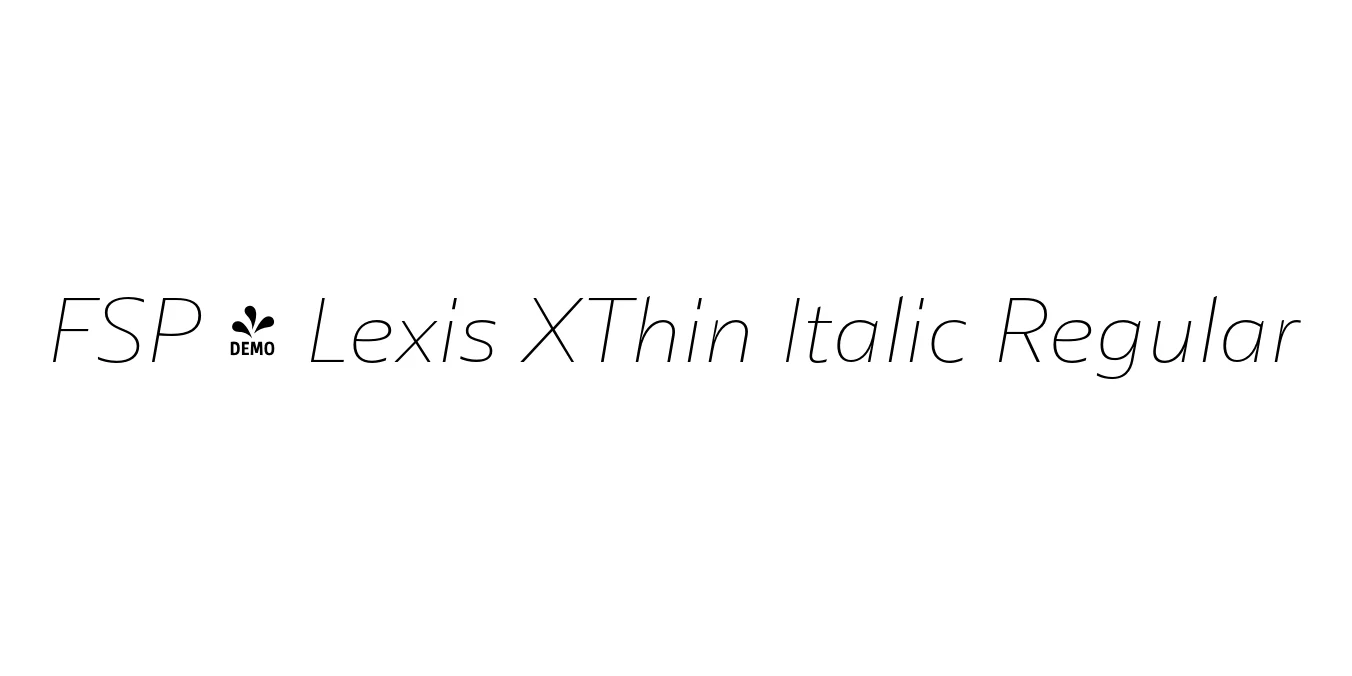 FSP - Lexis XThin Italic Regular Font Preview