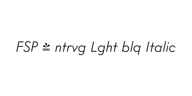 FSP - ntrvg Lght blq Italic Font Preview