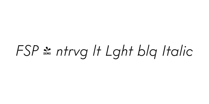 FSP - ntrvg lt Lght blq Italic Font Preview