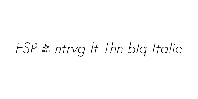FSP - ntrvg lt Thn blq Italic Font Preview