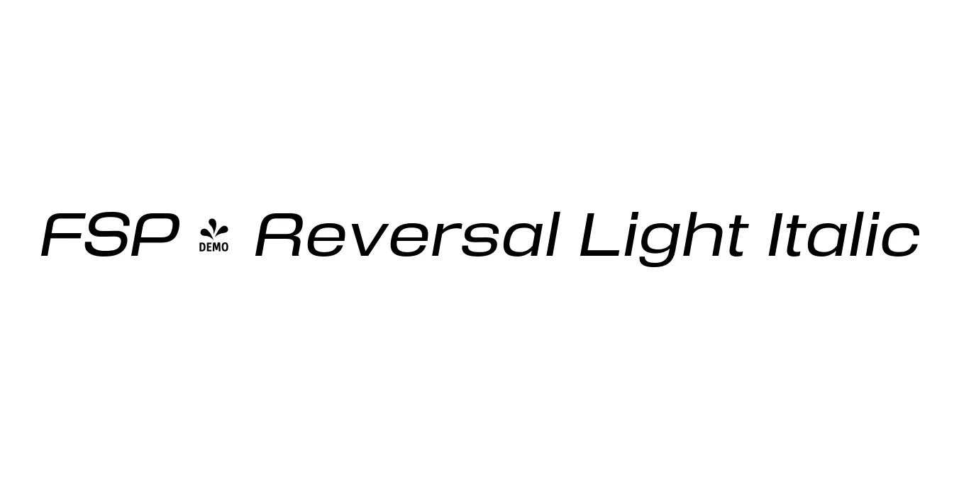 FSP - Reversal Light Italic Font Preview