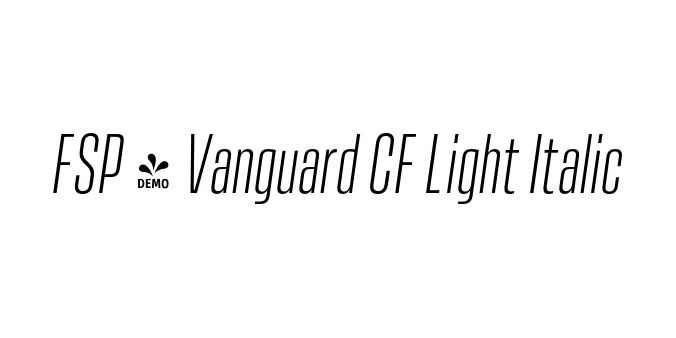 FSP - Vanguard CF Light Italic Font Preview