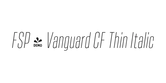 FSP - Vanguard CF Thin Italic Font Preview