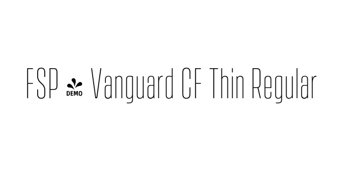 FSP - Vanguard CF Thin Regular Font Preview