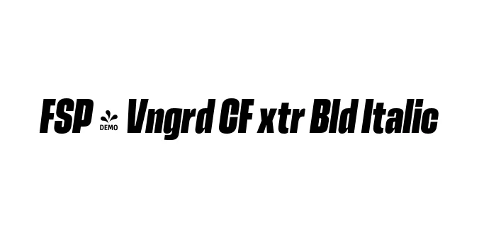 FSP - Vngrd CF xtr Bld Italic Font Preview