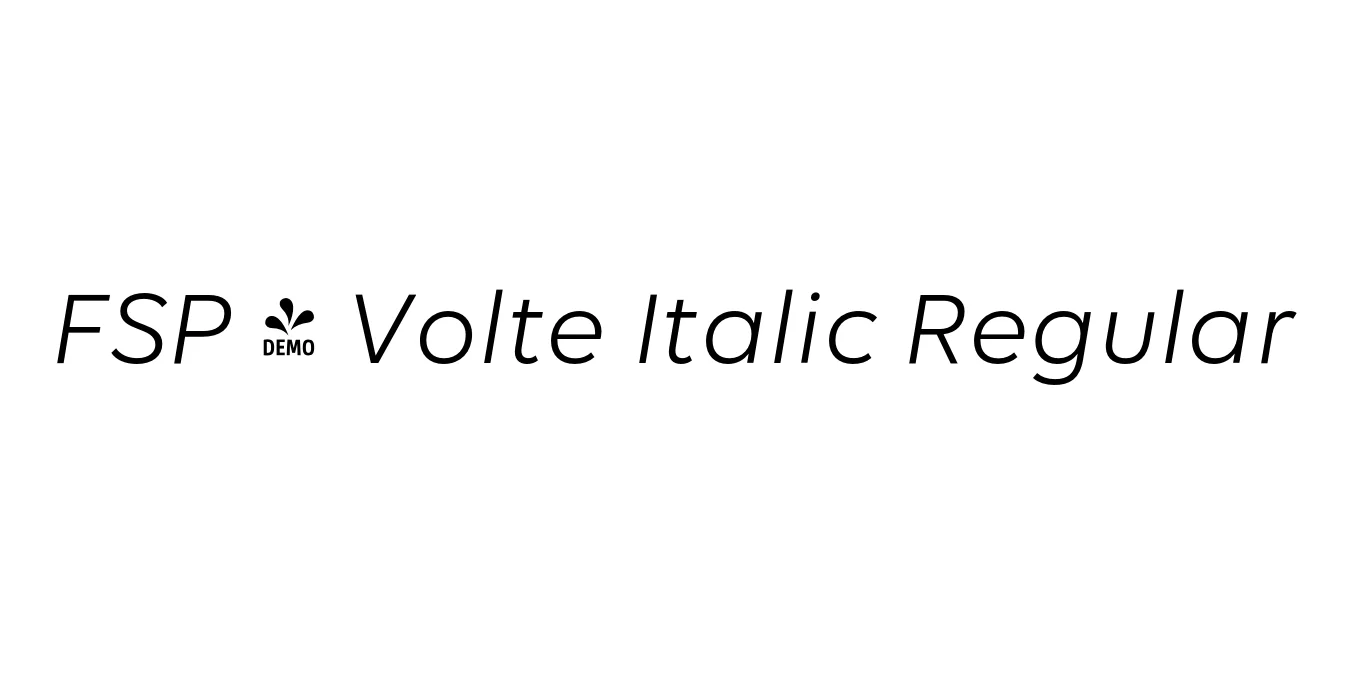 FSP - Volte Italic Regular Font Preview