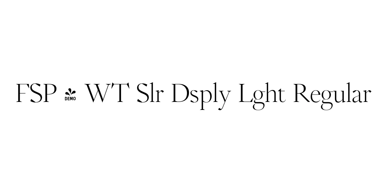 FSP - WT Slr Dsply Lght Regular Font Preview