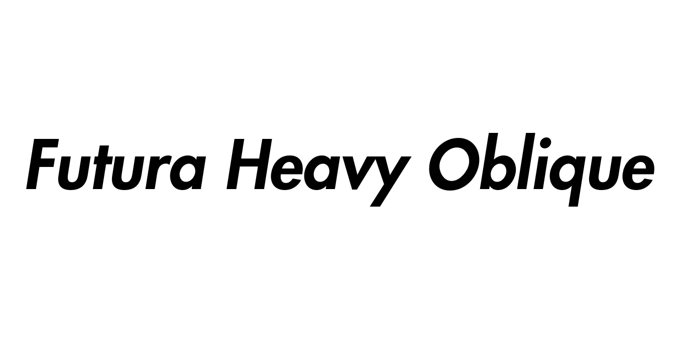 Futura Heavy Oblique Font Preview