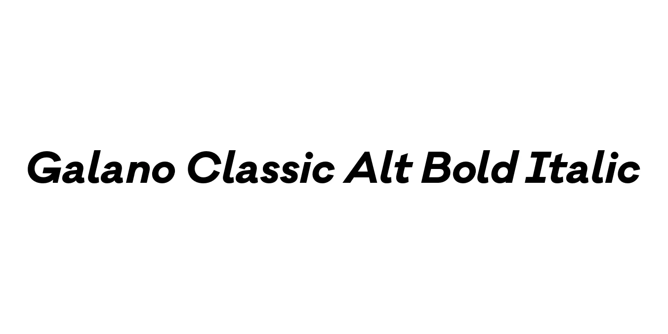 Galano Classic Alt Bold Italic Font Preview