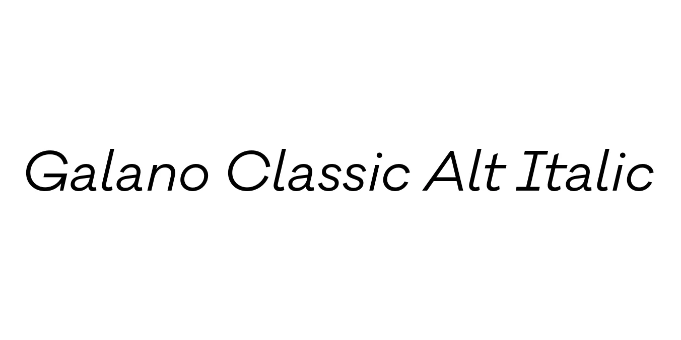 Galano Classic Alt Italic Font Preview