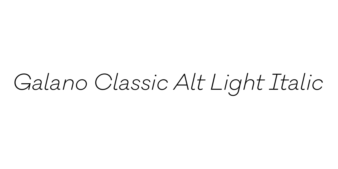 Galano Classic Alt Light Italic Font Preview