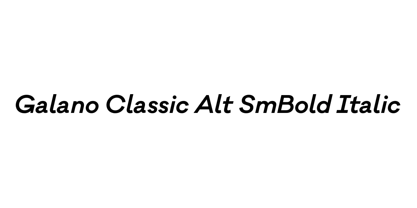 Galano Classic Alt SmBold Italic Font Preview
