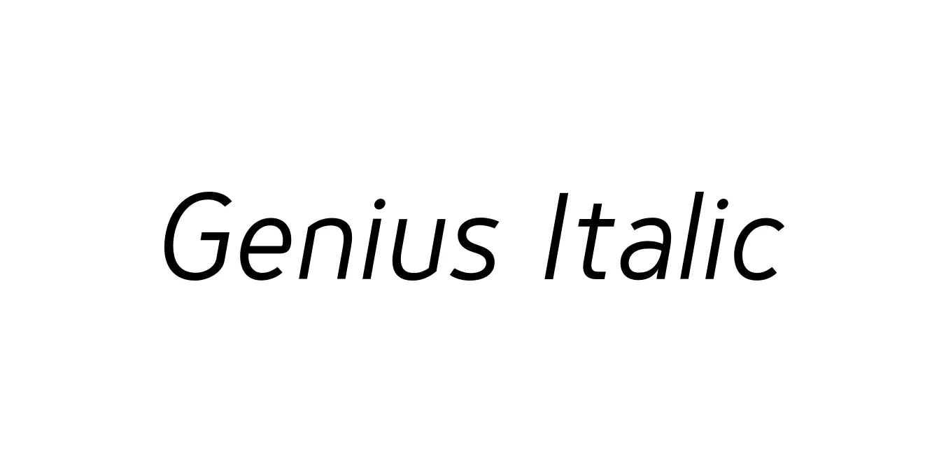 Genius Italic Font Preview