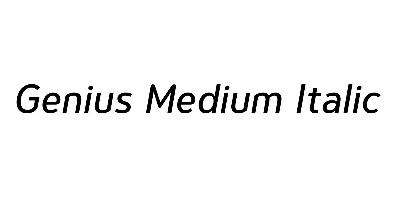 Genius Medium Italic Font Preview