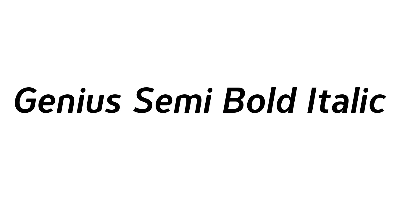 Genius Semi Bold Italic Font Preview